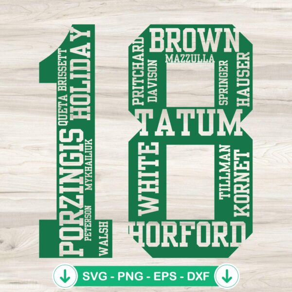 Boston Celtics 18 Times SVG file for cutting machines