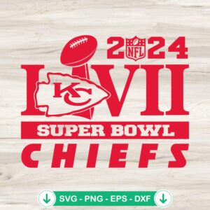 2024 LVIII Super Bowl Chiefs svg file for Cricut cutting machine