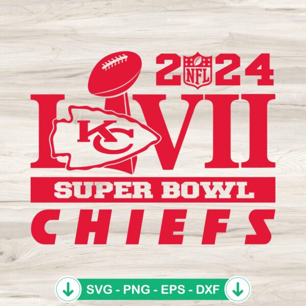 2024 LVIII Super Bowl Chiefs svg file for Cricut cutting machine
