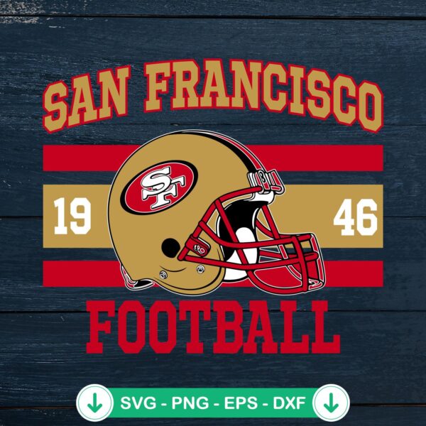 49ers SVG file, San Francisco football helmet cut file