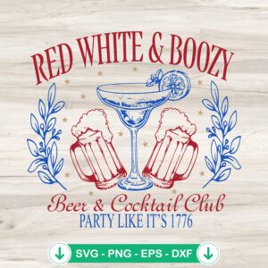 4th of July Beer And Cocktail Club SVG file for cricut cutting