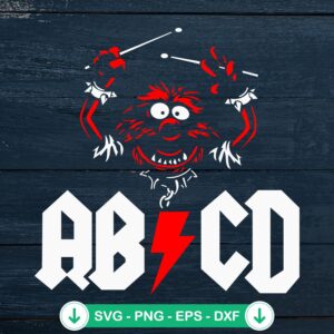 ABCD Animal Rock Drummer SVG file for cricut, cutting file