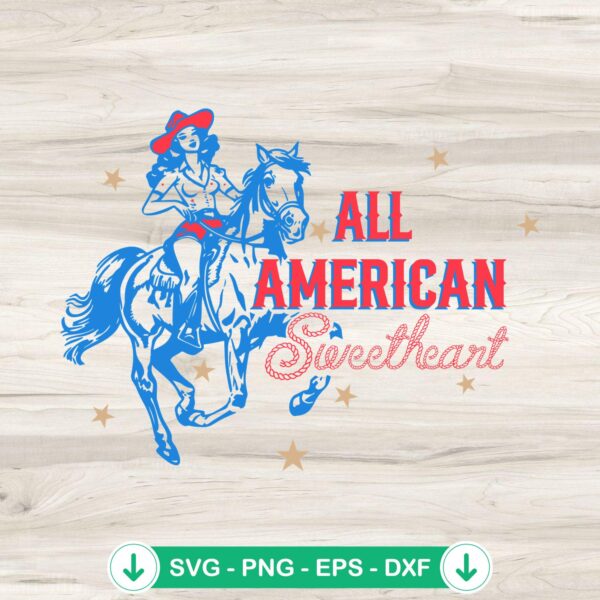 All American Cowgirl Sweetheart SVG file for Cricut