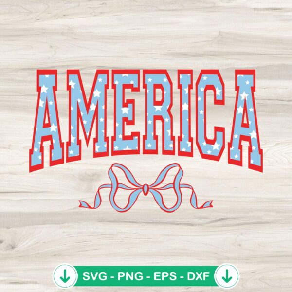 America Coquette Bow SVG file for cutting machines