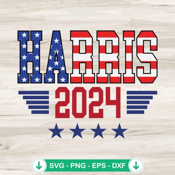 American Flag Harris 2024 svg file for Cricut cutting machine