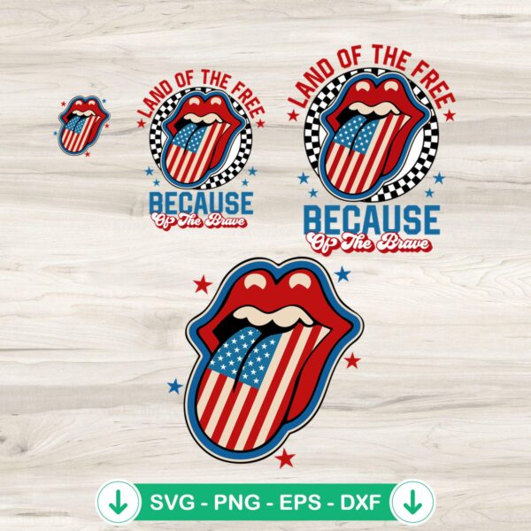 American Flag Tongue SVG file for Cricut cutting machine