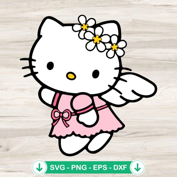 Angel Hello Kitty SVG file for Cricut cutting machine