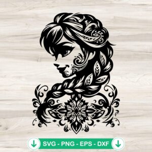 Anna Frozen Mandala Art SVG file for Cricut and cutting machine