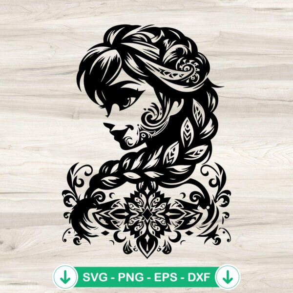 Anna Frozen Mandala Art SVG file for Cricut and cutting machine