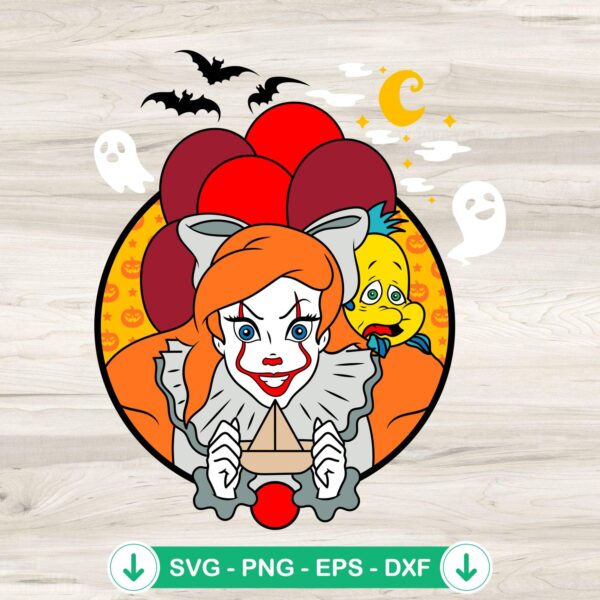 Ariel Pennywise IT movie svg file for cutting machine