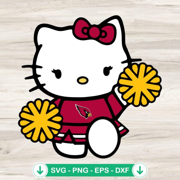 Arizona Cardinals Hello Kitty cheerleader SVG file for cutting machines
