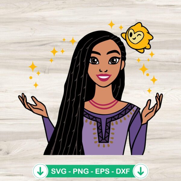 Asha Disney Wish SVG file, perfect for Cricut projects, cutting file