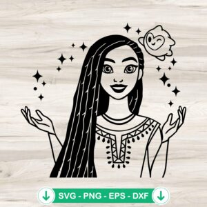 Asha SVG file for Disney Wish movie 2023, cricut svg cutting file