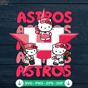 Astros Hello Kitty SVG file, baseball cricut svg cutting file