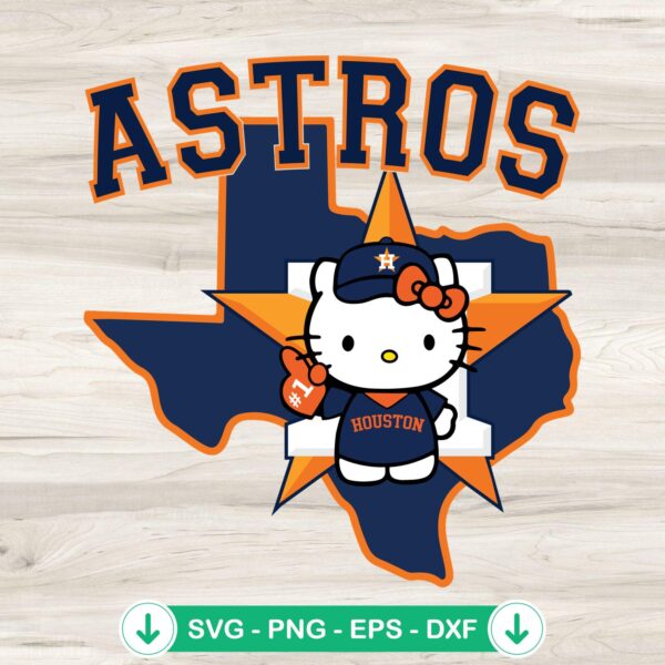 Astros SVG file for Cricut and DIY projects, Hello Kitty theme