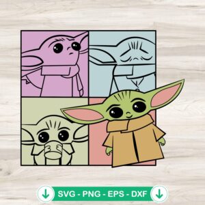 Baby Yoda Comic Design SVG file for cutting machines