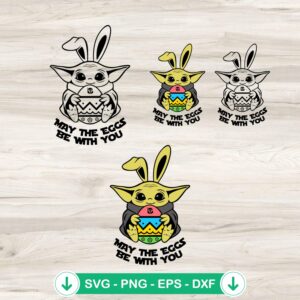 Baby Yoda May The Eggs Be With You SVG file for cutting machines