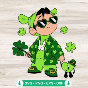 Bad Bunny St Patricks Day SVG file for cricut cutting machine