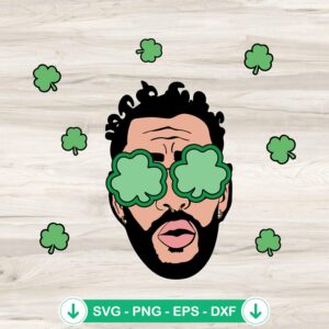 Bad-Bunny-St-Patrick-Clover-SVG.jpg Bad Bunny St Patrick clover SVG file for cutting machine