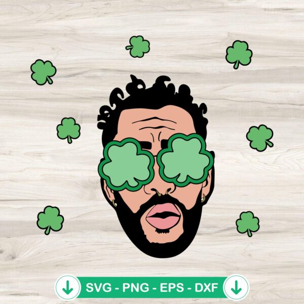 Bad Bunny St Patrick clover SVG file for cutting machine