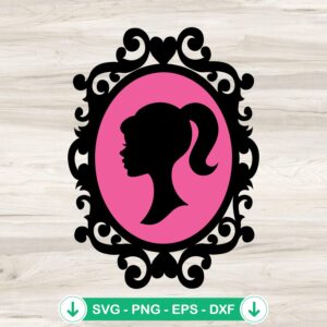 Barbie Doll Mirror SVG file for Cricut cutting machine