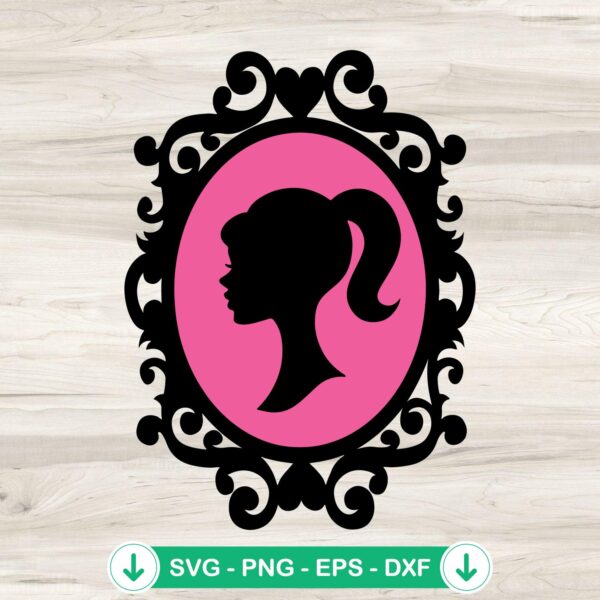 Barbie Doll Mirror SVG file for Cricut cutting machine