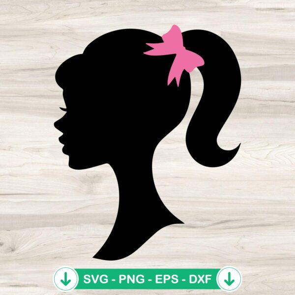 Barbie Head Silhouette SVG file cutting file for Cricut