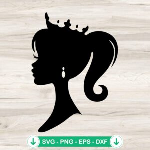 Barbie Silhouette Crown SVG file for cutting, Cricut SVG