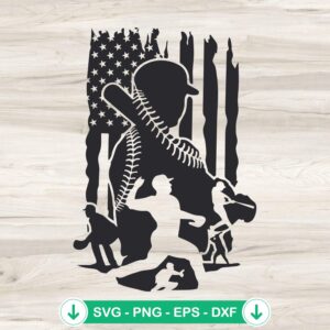 Baseball American Flag SVG file for cricut cutting machine