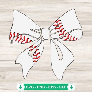 Baseball Bow SVG file for Cricut and cutting machine