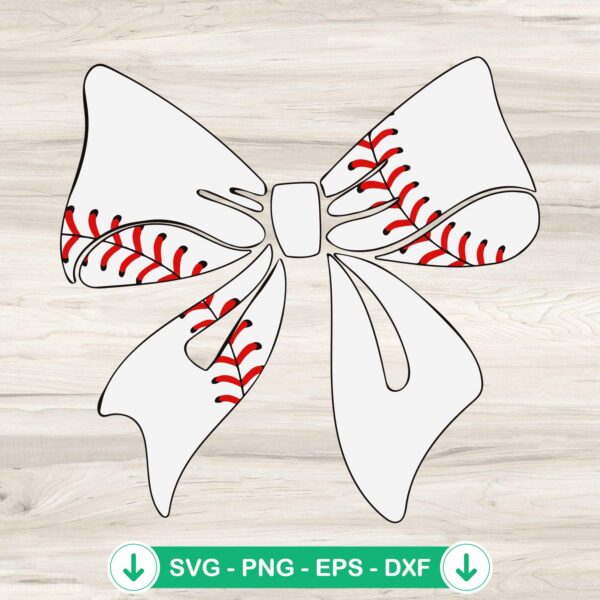 Baseball Bow SVG file for Cricut and cutting machine