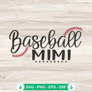 Baseball Mimi SVG file for cutting machine, Cricut SVG cut file