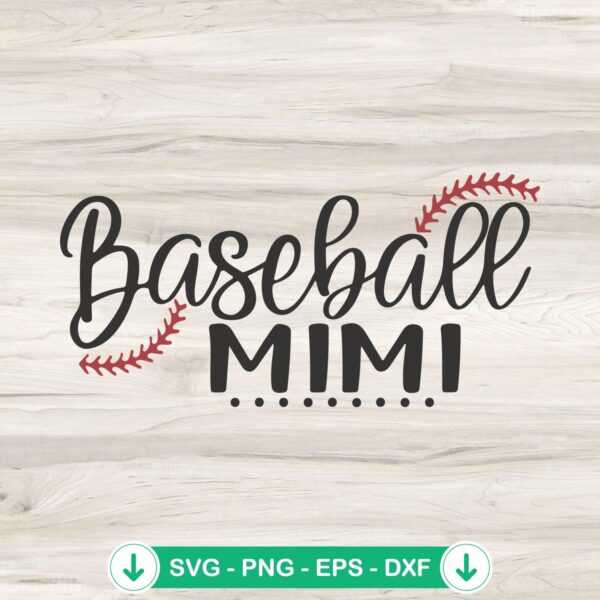 Baseball Mimi SVG file for cutting machine, Cricut SVG cut file