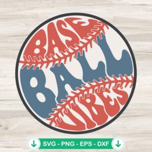 Baseball Vibes SVG file for Cricut cutting machine