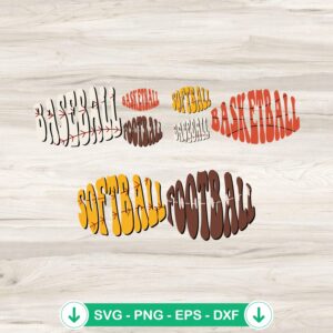 Basketball Softball Football Baseball SVG file for Cricut