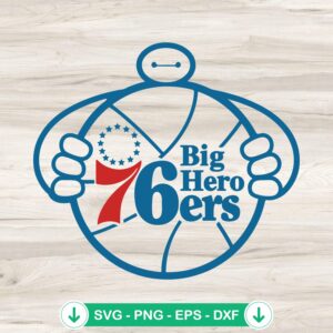 Baymax Big Hero Philadelphia 76ers SVG file for Cricut cutting