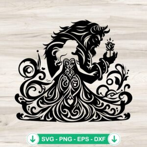 Beauty and the Beast Mandala Art svg file for cricut