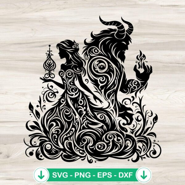 Beauty and The Beast SVG file, Disney Princess cutting file