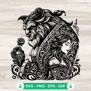 Beauty and The Beast Mandala SVG file - cricut cutting file