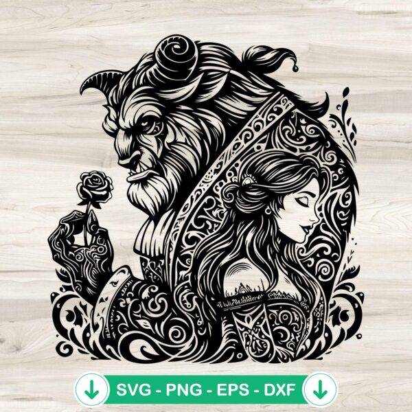 Beauty and The Beast Mandala SVG file - cricut cutting file