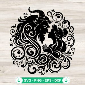 Beauty and The Beast svg file for cutting machines