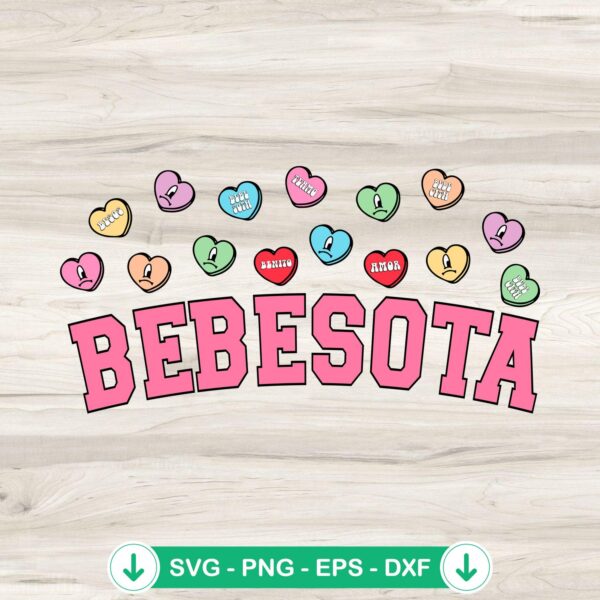 Bebesota Heart SVG file for Cricut cut files.