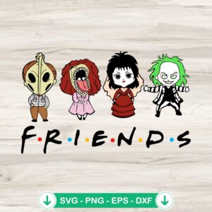 Beetlejuice Friends SVG file for cricut, chibi characters cutting file