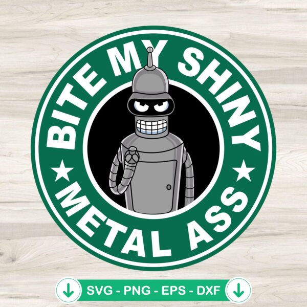 Bender Futurama Starbucks SVG file for cutting machines