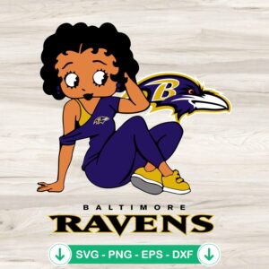 Betty Boop Baltimore Ravens SVG file for cutting machine