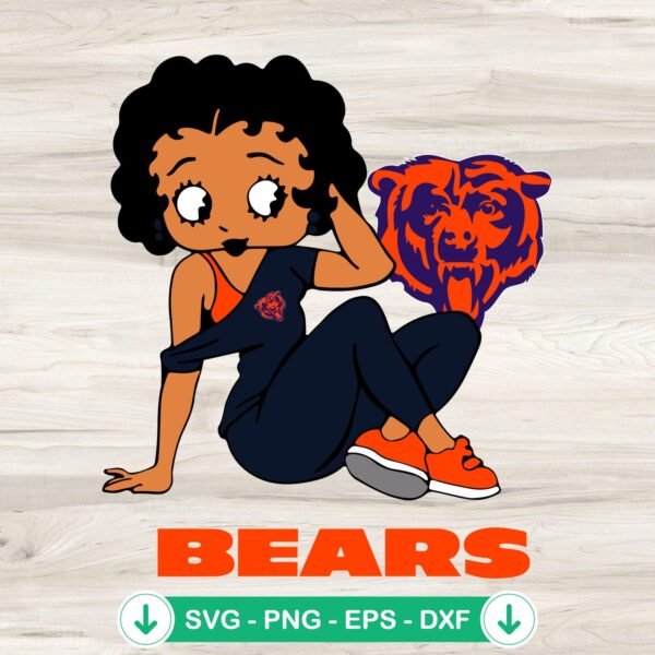 Betty Boop Chicago Bears football svg file for cutting machines
