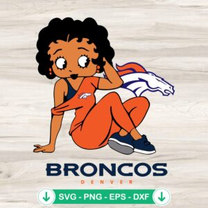 Betty Boop Denver Broncos football svg file for cricut