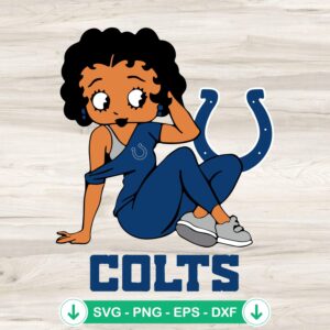 Betty Boop Colts football svg file for cutting machines