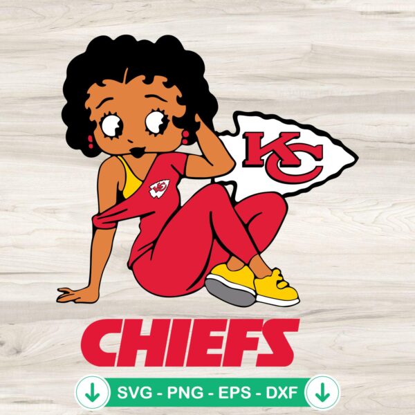 Betty Boop Kansas City Chiefs Football SVG file for cutting machines