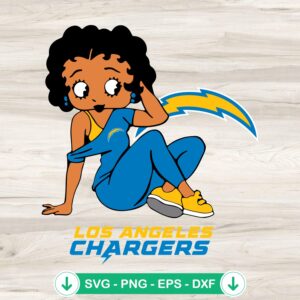 Betty Boop Los Angeles Chargers football svg file for cutting